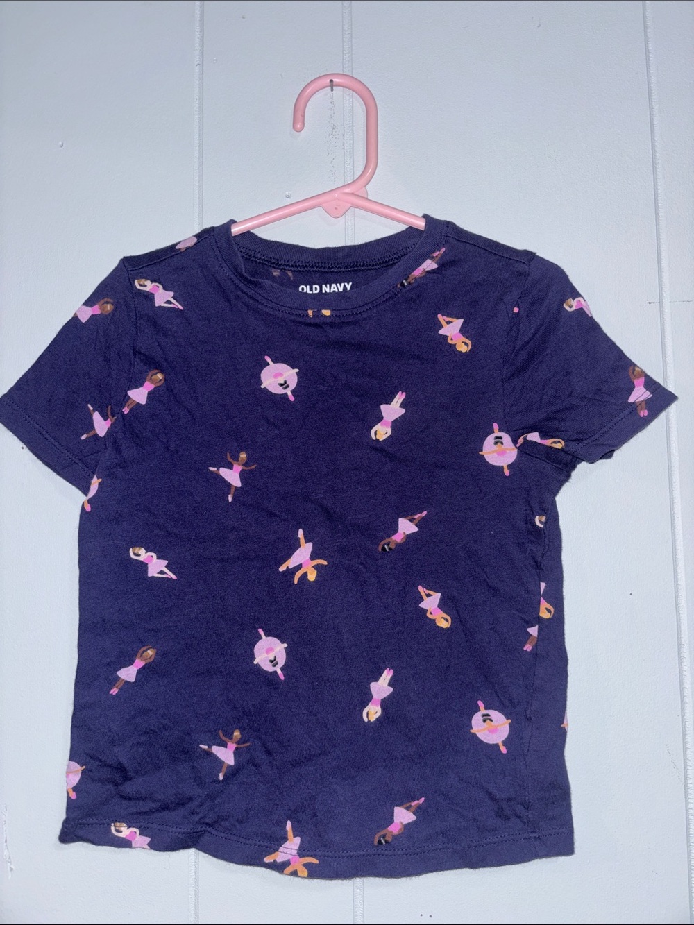Old Navy Navy Tee with Ballerina Print